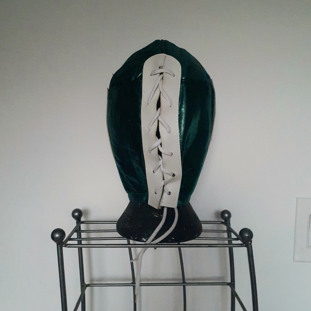Lucha Libre luchador mask in vibrant green, white, and red - Picture 9 of 14